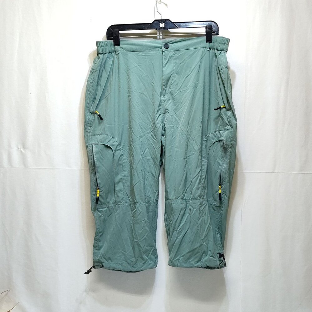 Hiking Cargo Shorts Zippered Front & Cargo Pockets Elastic Waist Women W36 EUC
